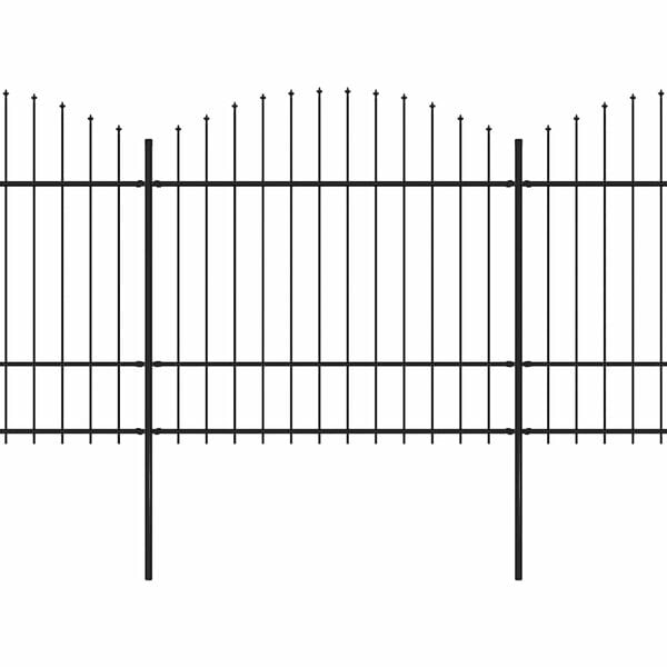 vidaXL Garden Fence with Spear Top Steel 1248x175 cm Black