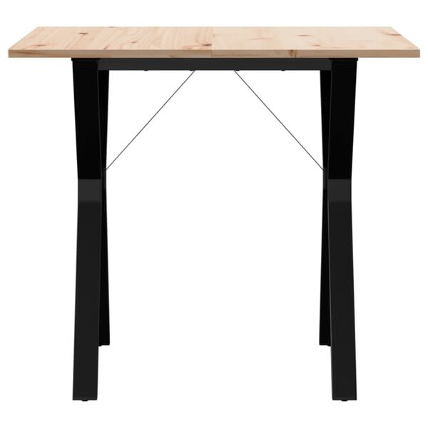 vidaXL Dining Table Y-Frame 80x80x75 cm Solid Wood Pine and Steel