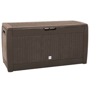 vidaXL Garden Storage Box Brown 119x48x60 cm PP