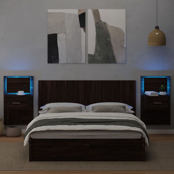 vidaXL Bed Headboard with Cabinets Brown Oak 160 cm Engineered Wood