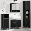 vidaXL Bathroom Furniture Set 3 pcs Black Oak Engineered Wood