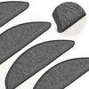 vidaXL Stair Mats 15 pcs 56x17x3 cm Beige and Grey Half Round