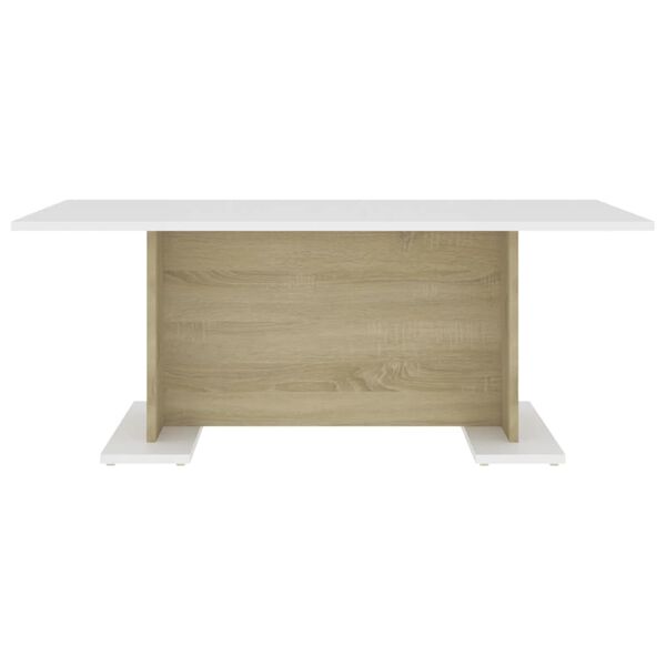 vidaXL Coffee Table White and Sonoma Oak 103.5x60x40 cm Engineered Wood
