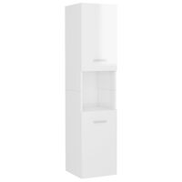 vidaXL Bathroom Cabinet High Gloss White 30x30x130 cm Engineered Wood