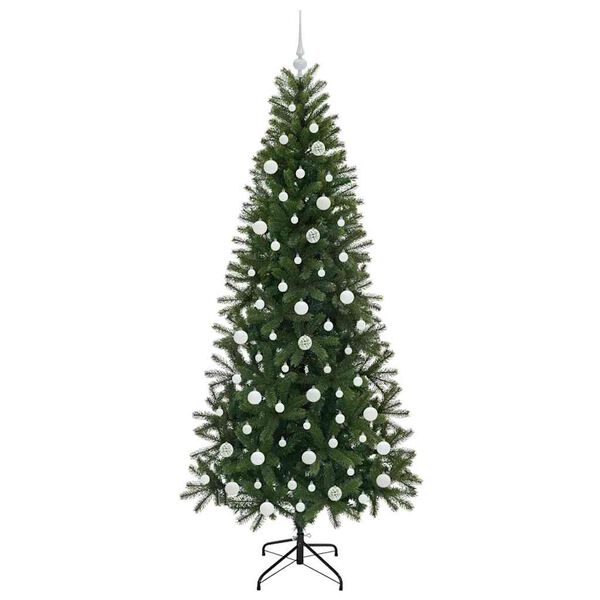 vidaXL Artificial Christmas Tree with 300 LEDs Green 210 cm PE and PVC