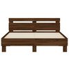 vidaXL Bed Frame with LED without Mattress Brown Oak 140x200 cm