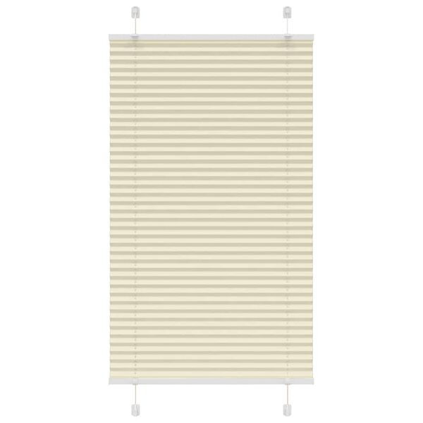 vidaXL Pleated Blind Cream 70x100 cm Fabric Width 69.4 cm Polyester