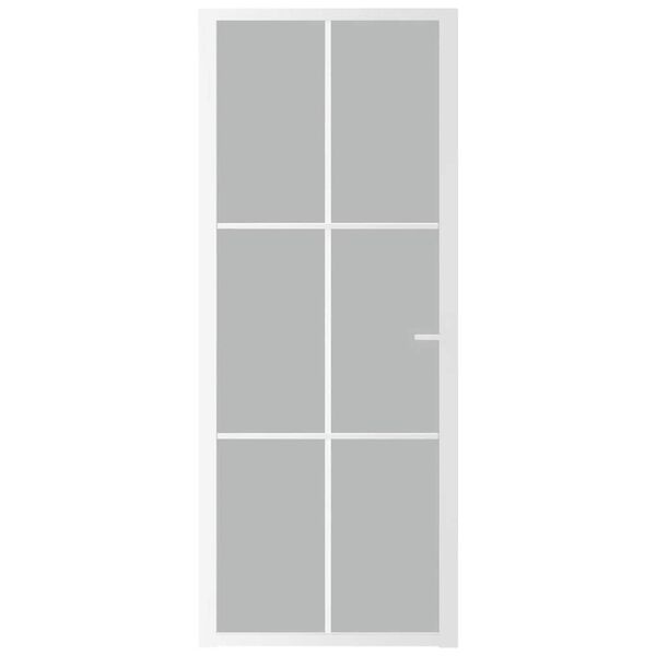 vidaXL Interior Door 83x201.5 cm White Matt Glass and Aluminium