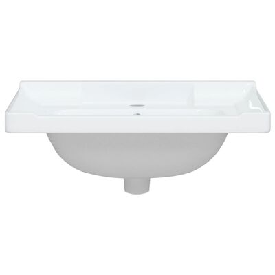 vidaXL Bathroom Sink White 61x48x23 cm Rectangular Ceramic