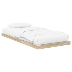 vidaXL Floor Bed Frame Sonoma 75 x 190 cm Engineered Wood