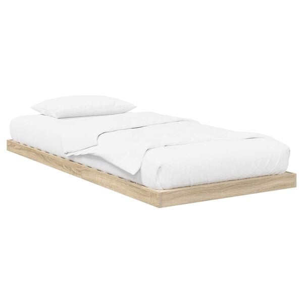 vidaXL Floor Bed Frame Sonoma 75 x 190 cm Engineered Wood