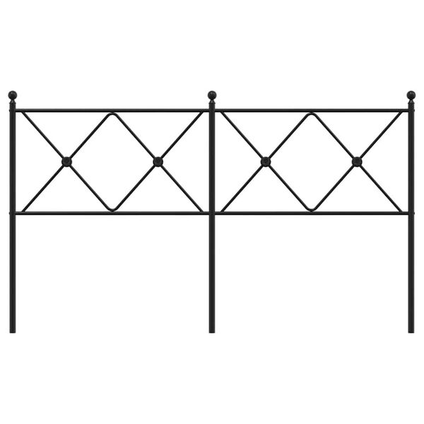 vidaXL Metal Replace Headboard Black 160cm