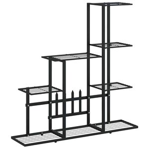 vidaXL Flower Stand 94,5x25x88 cm Black Metal