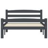 vidaXL Bed Frame without Mattress Dark Grey Solid Pinewood 100x200 cm (322090+321990)
