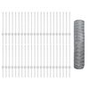 vidaXL Fence with Post Silver 0.6 x 100 m Steel