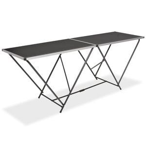 vidaXL Pasting Table | Black | MDF, Aluminium, Steel | 200x60 cm | Foldable