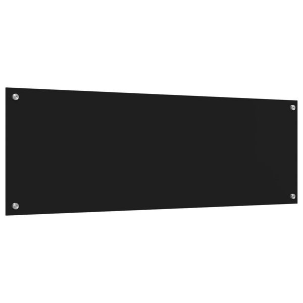 vidaXL Kitchen Backsplash Black 120 x 40 x 0.6 cm Tempered Glass