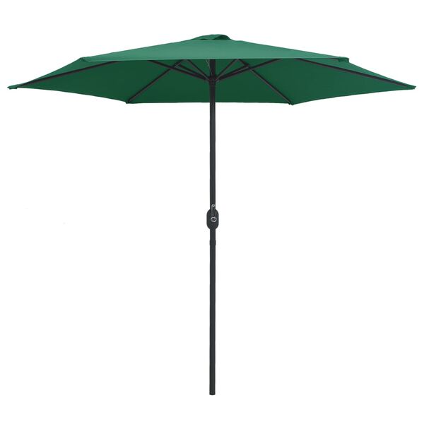 vidaXL Garden Parasol with Aluminium Pole 270x246 cm Green