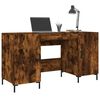 vidaXL Desk Smoked Oak 140x50x75 cm Engineered Wood