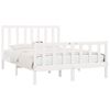 vidaXL Bed Frame without Mattress White 140x190 cm Solid Wood