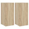 vidaXL TV Wall Cabinets with LED Lights 2 pcs Sonoma Oak 30.5x35x70 cm