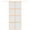 vidaXL Sliding Door Gold 90x205 cm Frosted ESG Glass and Aluminium