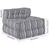 vidaXL Modular Sofa 4 pcs Grey Print Fabric