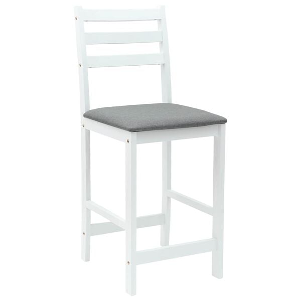 vidaXL Dining Chairs 2 pcs White 40 x 47.5 x 99.5 cm Solid Rubber Wood