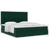 vidaXL Ottoman Bed with Mattresses Dark Green 180x200cm Velvet