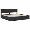 vidaXL Bed Frame with Drawer Black 200 x 200 cm Engineer Wood