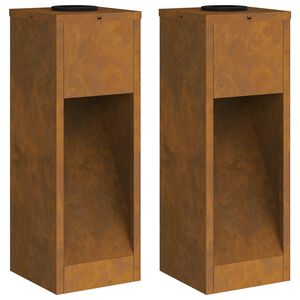 vidaXL Solar Led Pathway Light 2 pcs Corten Steel Corten Steel