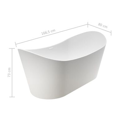 vidaXL Freestanding Bathtub White Acrylic 204 L
