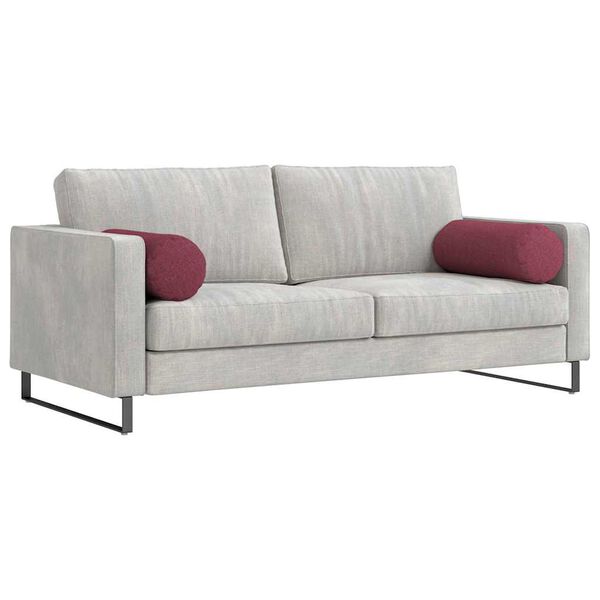 vidaXL Bolster Pillows 2 pcs Wine Red Ø 25 x 70 cm Fabric