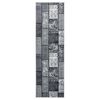vidaXL Runner Rug BCF Grey with Block Pattern 100x450 cm