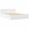 vidaXL Bed Frame with Drawer 2 pcs White 150 x 200 cm Engineered Wood