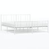 vidaXL Metal Bed Frame without Mattress with Footboard White 180x200cm