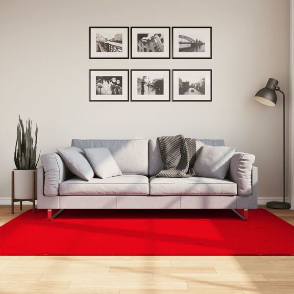 vidaXL Rug HUARTE Short Pile Soft and Washable Red 140x200 cm