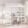 vidaXL Loft Bed Frame White 75 x 190 cm Solid Pine Wood