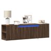 vidaXL TV Wall Cabinet with LED Lights Brown Oak 135x31x39.5 cm