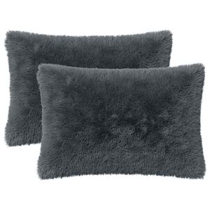vidaXL Cushion with Pillow HEERLEN 6 pcs Anthracite PV Fleece