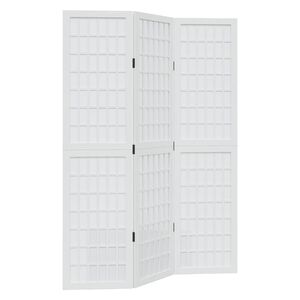 vidaXL Room Divider 3 Panels White Solid Wood Paulownia