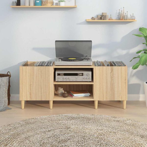 vidaXL Record Cabinet Sonoma Oak 121x38x48 cm Engineered Wood