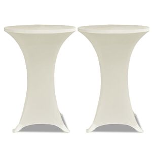 vidaXL Table Cover | Set of 2 | Cream | 90% Polyester, 10% Elastane