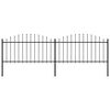 vidaXL Garden Fence with Spear Top Steel 359x150 cm Black