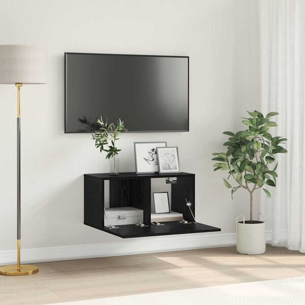 vidaXL TV Cabinet Set Black 60 x 30 x 30 cm Engineered Wood
