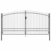 vidaXL Double Gate with Lock Woerden Grey 400 x 249.5 cm Steel
