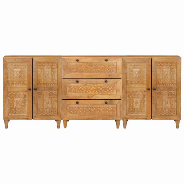 vidaXL Sideboard 3 pcs Brown 60 x 33 x 75 cm Solid mango wood