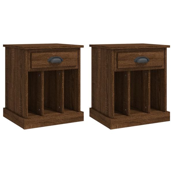 vidaXL Bedside Cabinets 2 pcs Brown Oak 43x36x50 cm