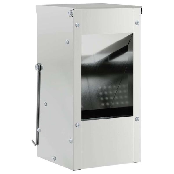 vidaXL Rabbit Feeder Silver 12.5 x 12.5 x 25 cm Galvanised Steel