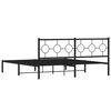 vidaXL Metal Bed Frame without Mattress with Headboard Black 183x213cm